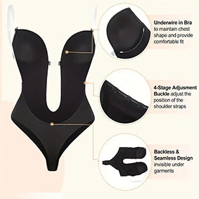 PROWAISTTRAINER Tight Bodice Invisible Shoulder Strap Evening Dress Deep V-backless Corset Body Non-slip Underwear