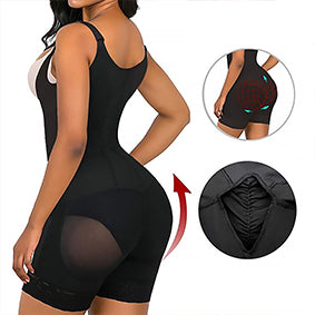 PROWAISTTRAINER Womans Single-breasted Zipper Hip-lifting Abdomen-tightening Body Suit Open Bust Butt-Lifting Shapewear