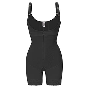 PROWAISTTRAINER Womans Single-breasted Zipper Hip-lifting Abdomen-tightening Body Suit Open Bust Butt-Lifting Shapewear