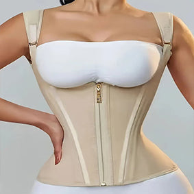 PROWAISTTRAINER Latex Waist Belt 15-bone Posture-correcting Vest abdomen Zipper-Breasted Retro Body-shaping Tops