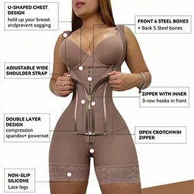 PROWAISTTRAINER Women High Waist Abdomen Hip Wide Shoulder Strap Hourglass Chest Tight Body Shaping Clothes